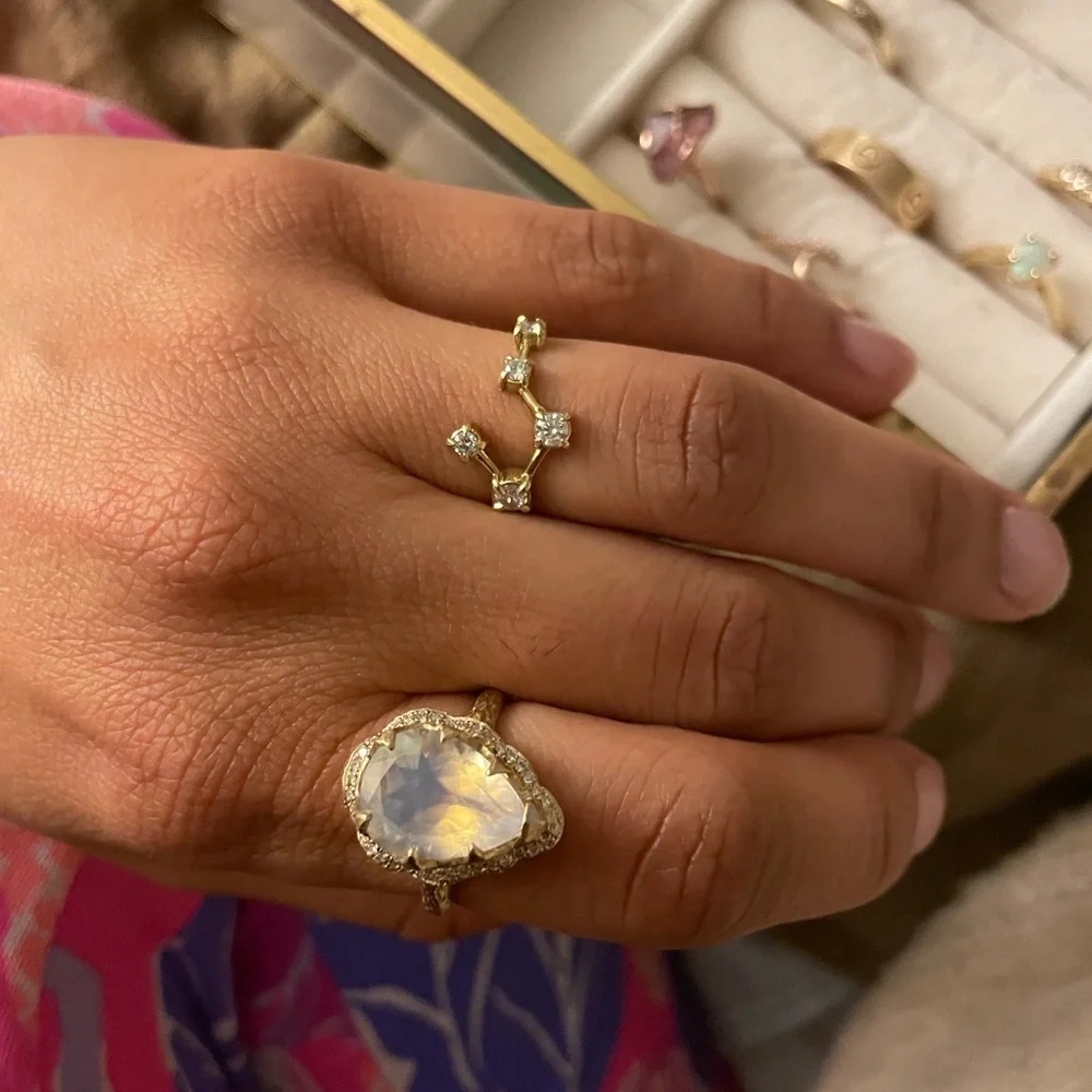 ❗️SOLD❗️RARE Logan Hollowell Big Dipper Cobstellation Ring 18k gold Prong Set - Picture 2 of 4